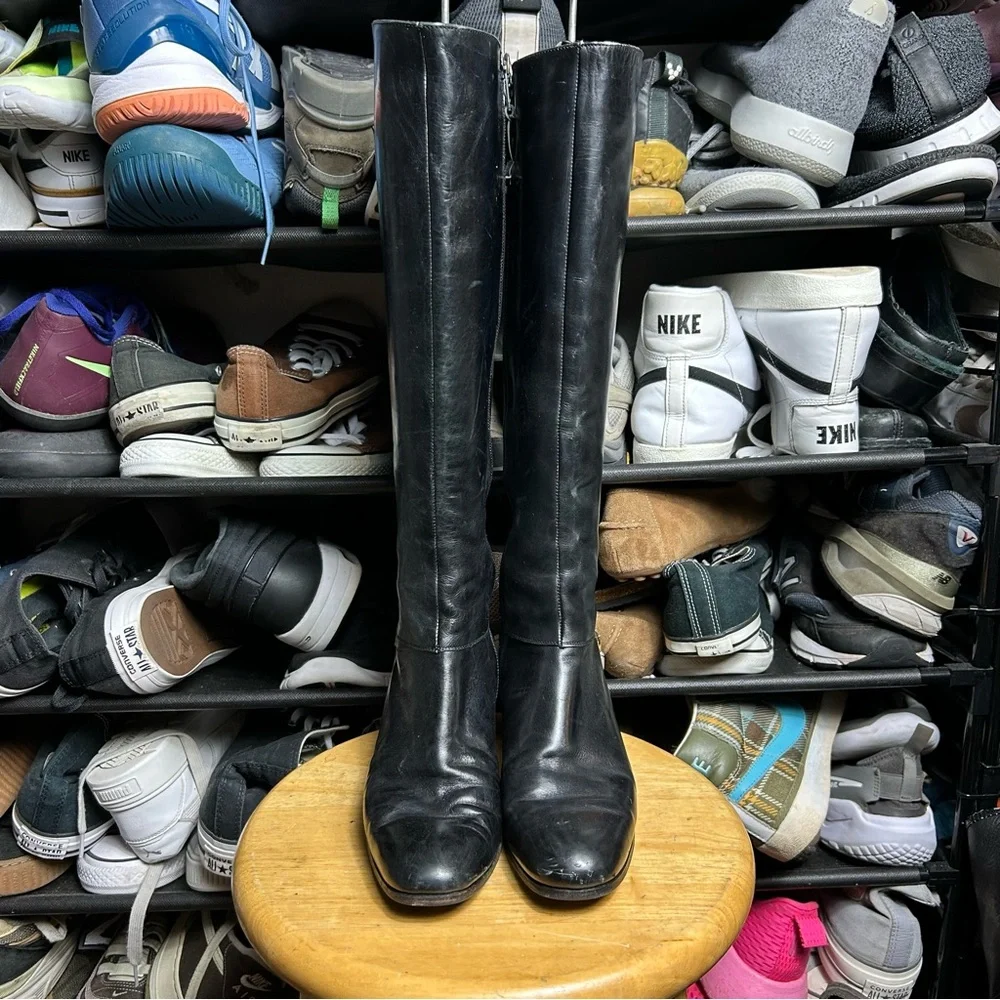 Salvatore Ferragamo Black leather Knee high Boots